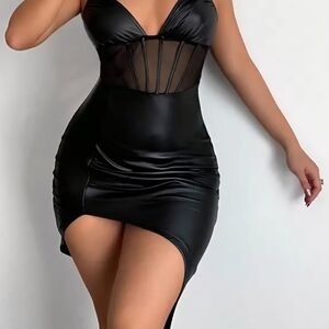 ✨️REDUCED TODAY ✨️SHEIN Black Mesh Detail Mini Dress